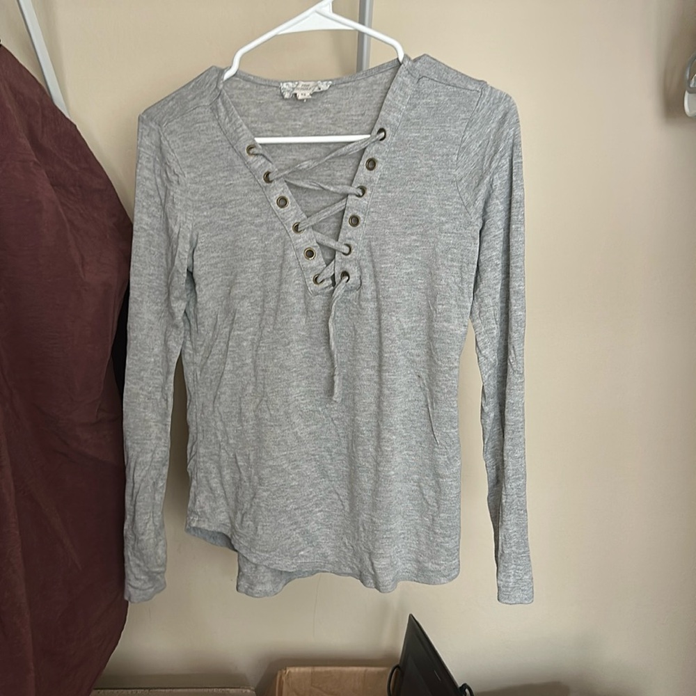 Pink Republic Grey Long Sleeve Top (XS)